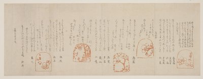 Plum blossom designs by five artists, 1853 by Yokoyama Seiki